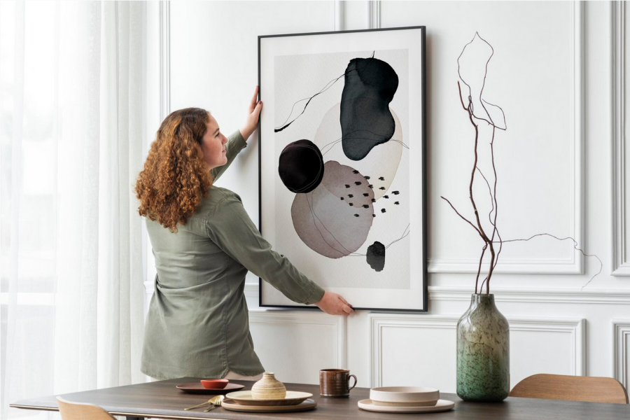 Screenshot 2022-02-24 at 17-49-00 Free PSD Picture frame mockup psd hanging on wall minimal interior design